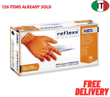 Guanti monouso in nitrile Reflexx N85, senza polvere, presa totale, antiscivolo