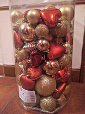 Palline albero Natale (100pz) oro e rosso