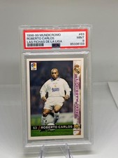 Roberto Carlos #63 Real Madrid Mundicromo Las Fichas de la Liga 1998 1999 PSA 9