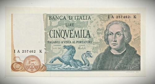 5000 lire colombo tipo del - lire,