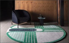 Tappeto rotondo trapuntato a