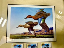 1998 Robert Steiner ArizonaDuck francobollo litografia governatore e artista firmato