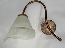 Applique lampada parete antico ferro battuto led vetro cristallo rustico art.658