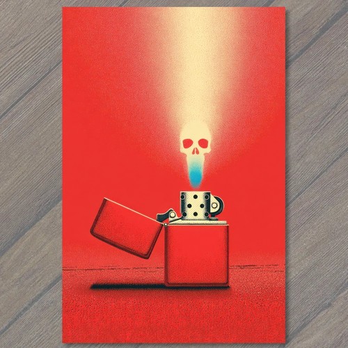 Adesivo accendino zippo rosso - adesivo,