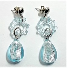 Orecchini Donna Gea Celeste Arg. Antica murrina Vetro Murano Made in Italia v220