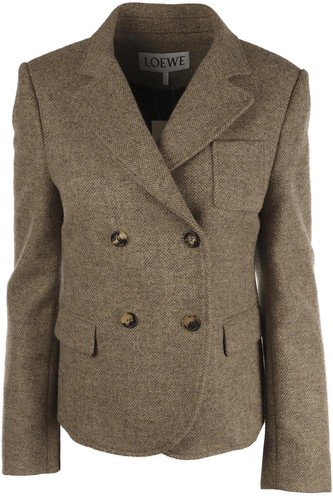 Blazer lana marrone loewe - blazer, fr