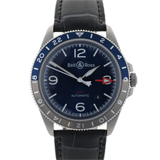 Orologio Uomo Bell & Ross BRV2-93 GMT Quadrante Blu 41mm Automatico Retro Esposizione