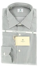 Camicia A Righe Verde Scuro