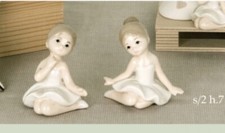 BOMBONIERA BALLERINA PORCELLANA LUCIDA SEDUTA COMUNIONE CRESIMA BATTESIMO