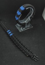 2 Bracciale Paracord  Nero Azzurro Su misura Fatto A Mano Inter Atalanta 