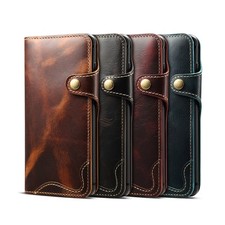 Retro Genuine Leather Folding