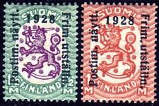 Leone sovrastampa esposizione mondiale francobolli Finlandia Saarinen zecca francobolli MNH 1928