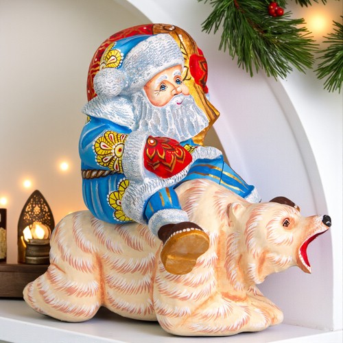 Statuina babbo natale legno - statuina,