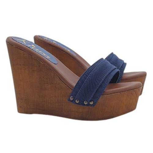 Zeppe blu eleganti scarpe