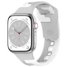 Per Apple Watch cinturino in silicone bicolore da 38 mm (grigio + bianco)