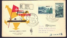 1954  FDC ITALIA TRIESTE ZONA