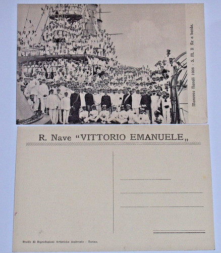 Cartolina nave vittorio - r.nave, "vittorio