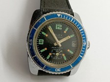 Vintage Diver Flex Ancre 17 Rubis FUNZIONANTE molto bene lunetta blu cal. 233-60-A 