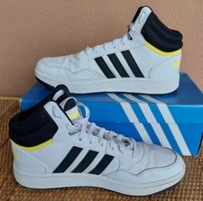 Adidas Hoop White Gray N.ro 38 2/3 U.K. 5.5 Cm. 24.5 Mid Leither Pelle