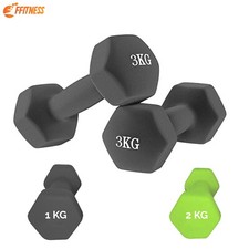 COPPIA  2 MANUBRI PALESTRA PESETTI PILATES YOGA CASA PESI ANTISCIVOLO NEOPRENE