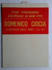 Calendario perpetuo cartonato Tipografia giornaliero anni 50