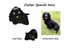 Portachiavi Vera Pelle Uomo con cane 3D in cuoio Razze Cani Cocker Spaniel Nero