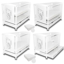 Lettino Neonato Bianco 120x60cm + Cassetto + opzionale Lenzuolo con Angoli