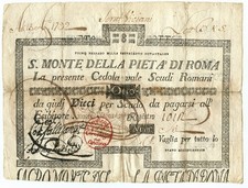 8 SCUDI BOLLATURA ANCONA CEDOLA SACRO MONTE DELLA PIETÀ DI ROMA 01/02/1792 MB+