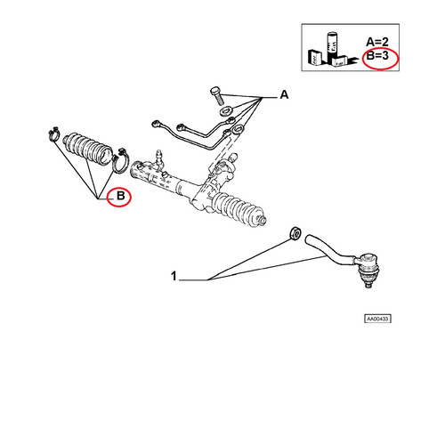 Kit pezzi cuffie servosterzo - kit,