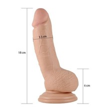 Dildo Fallo Finto pisello di Gomma Realistico con Ventosa e Scroto