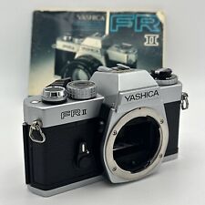Yashica FR II 35m fotocamera reflex pellicola con manuale istruzioni e batteria nuova PULITA