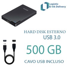 HDD HARD DISK ESTERNO 500 GB 2,5" USB 3.0 AISENS PER VIDEO MUSICA FOTO DATI