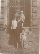 B -  Foto Photo Fotografia Anni 30 - Donna con bambini Abito Scolastico