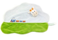 Doudou vache train bleu - vache,