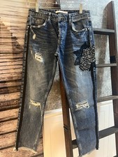 Jeans Zara ricamato floreale