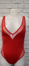     COSTUME DA BAGNO A RETE NEPORENE ROSSO BUSTO COMPLETO TAGLIA UK 6 DD B12
