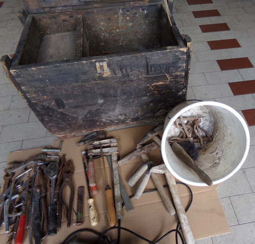 Vecchia scatola legno con - legno,