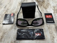 Ray-Ban Occhiali da Sole Pieghevoli Wayfarer Nero Opaco Viola Specchio RB 4105 601-S/4K