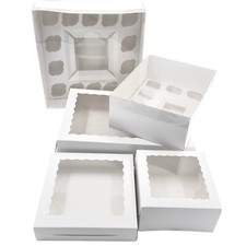 Scatole per Torte Cupcake Box Bento Cake Box con Coperchio Finestra per Compleanno Matrimonio
