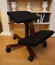 STOKKE/VARIER WING BALANS SEDIA A TUTTO TONDO SEDIA AL GINOCCHIO SGABELLO AL GINOCCHIO IN NERO! GUARDA!