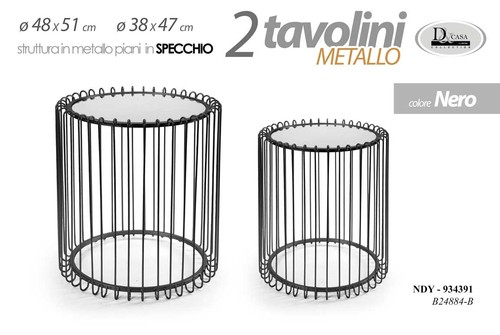 Set tavolini tondi metallo - 2,
