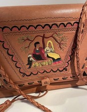 Borsa sarda in cuoio vintage