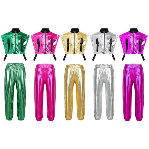 Set ragazze tuta metallizzata - set,