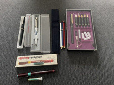 lotto penne vintage parker set calligrafia rotring rapidograph biro slim
