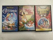 LOTTO SET 3 VHS VIDEOCASSETTE Disney IL RITORNO DI JAFAR RED E TOBY CENERENTOLA