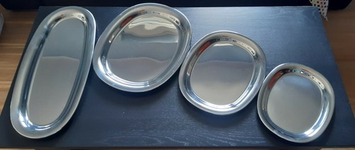 Set vassoi acciaio lucido
