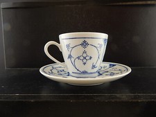 ANTICA TAZZA PORCELLANA MANIFATTURA TEDESCA KAHLA METÀ '900 BLUE FLUTED