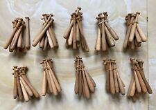 10º Lotto di 100 fuselli  d’epoca in legno per tombolo 9,5 Cm