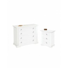 COMO' E COMODINO GRUPPO 1 COMO’ + 2 COMODINI BIANCO OPACO ARTE POVERA CLASSICO