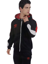 Umbro tuta uomo full zip con cappuccio 30214 in cotone
